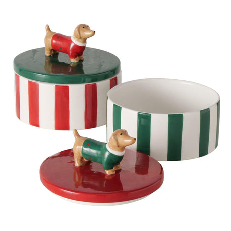 Boltze home opbergpot maltipu ø13x15cm steengoed groen rood wit 2 assorti