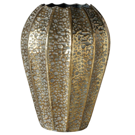 Boltze home decoratieve vaas gunna h41cm ijzer mat antiekgoud