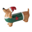 Boltze home figuur hond maltipu h10cm steengoed bruin groen rood