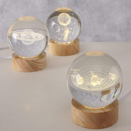 Boltze home decoratieve milkyway bol galaktis met led glas h7cm 3 assorti
