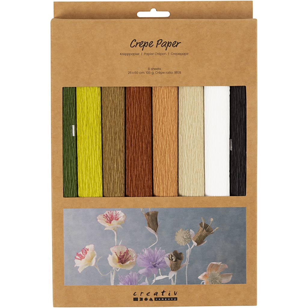 Creativ company http: www.cchobby.nl crepepapier-vel-25x60-cm-crepe-verhouding-180-105-gr-naturel-8-vel-1-doos