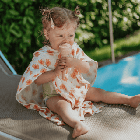 Floral love | meerkleurige hydrofiele strandponcho 50 x 50 cm