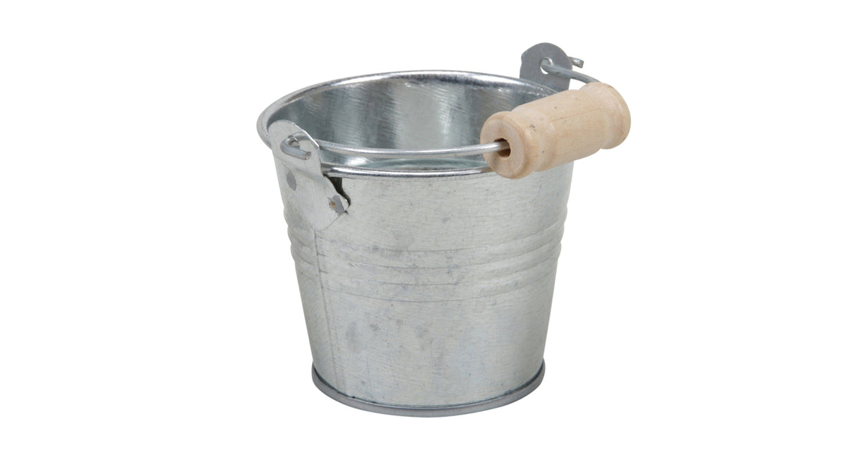 Pb. 6 metal buckets w handle galv. ø10x9,5 cm