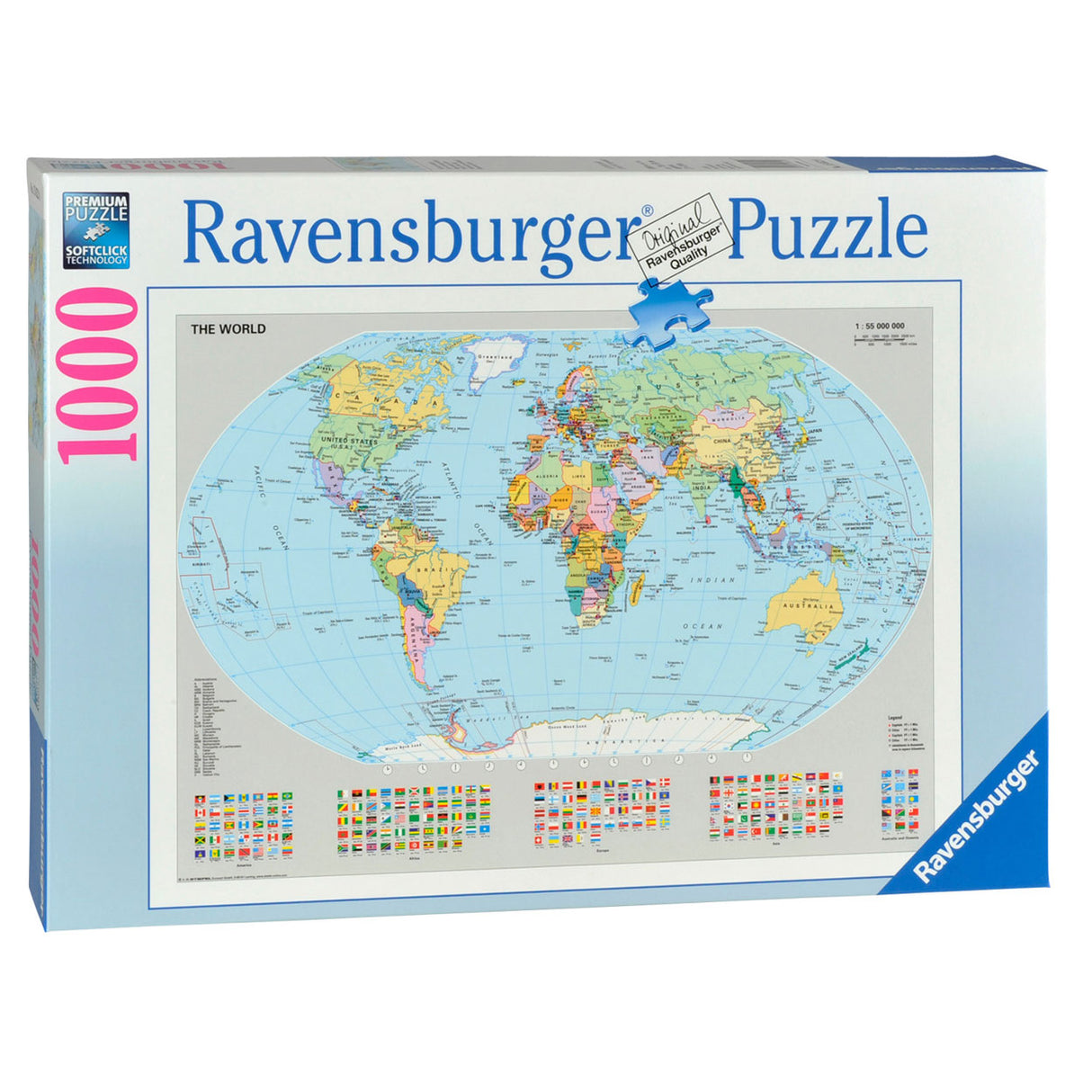 Ravensburger Polityczna mapa świata 1000st.