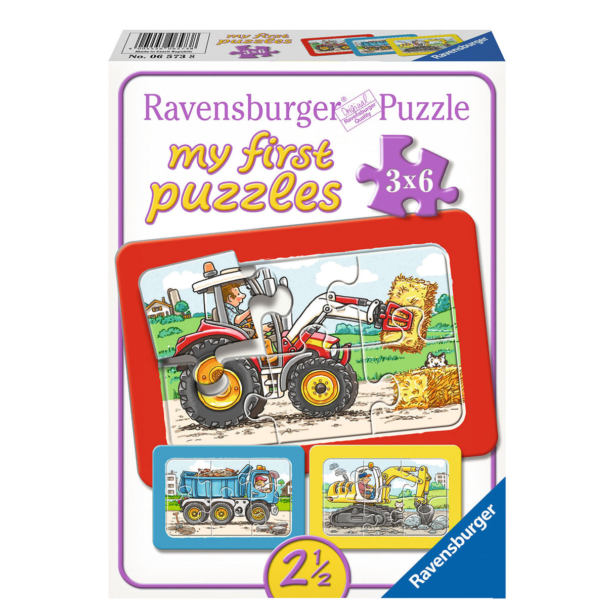 Ravensburger - Bagger -Traktor und Kippwagen 3x6 Teile