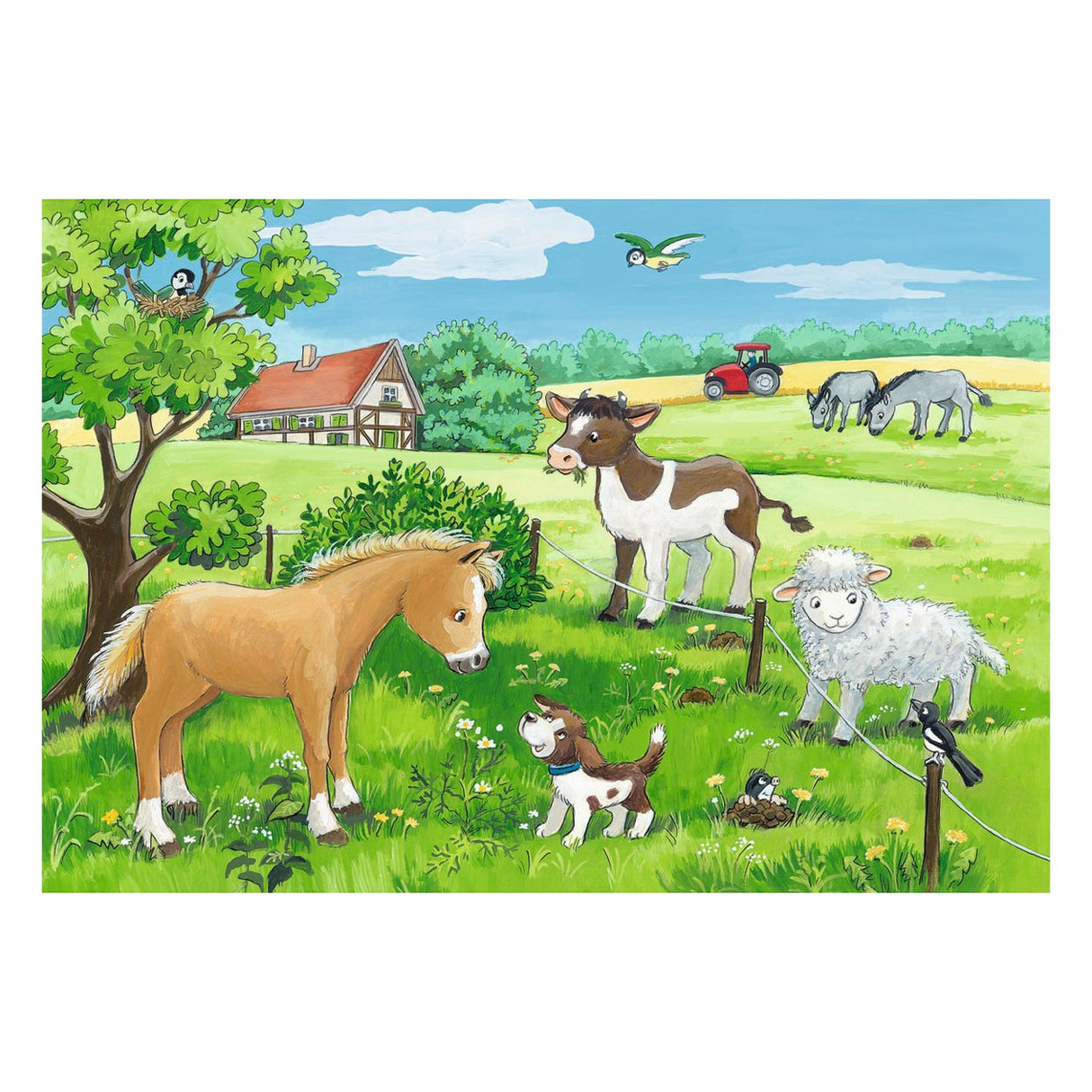 Ravensburger puzzel jonge dieren op het platteland - 2x12 stukjes - kinderpuzzel