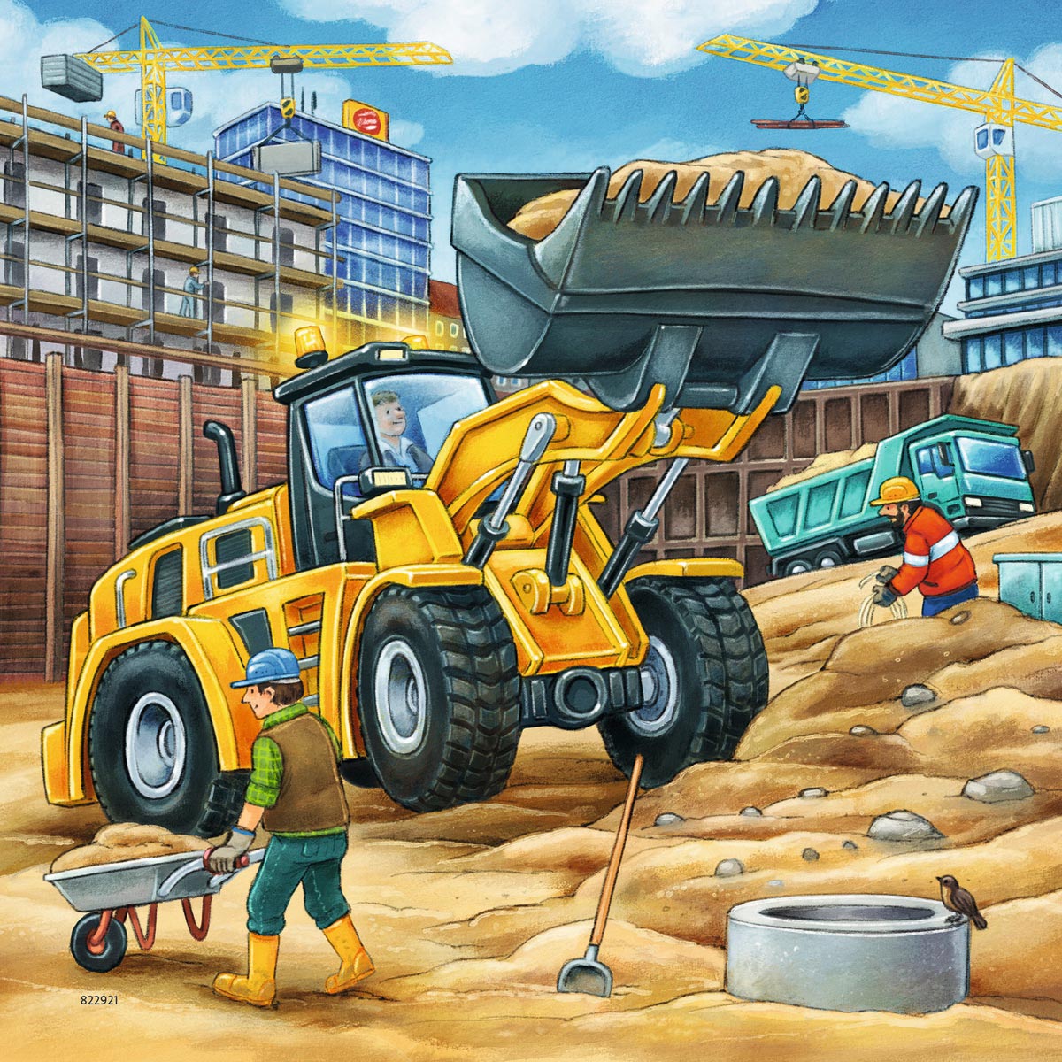 Ravensburger puzzel grote bouwvoertuigen - 3x49 stukjes - kinderpuzzel