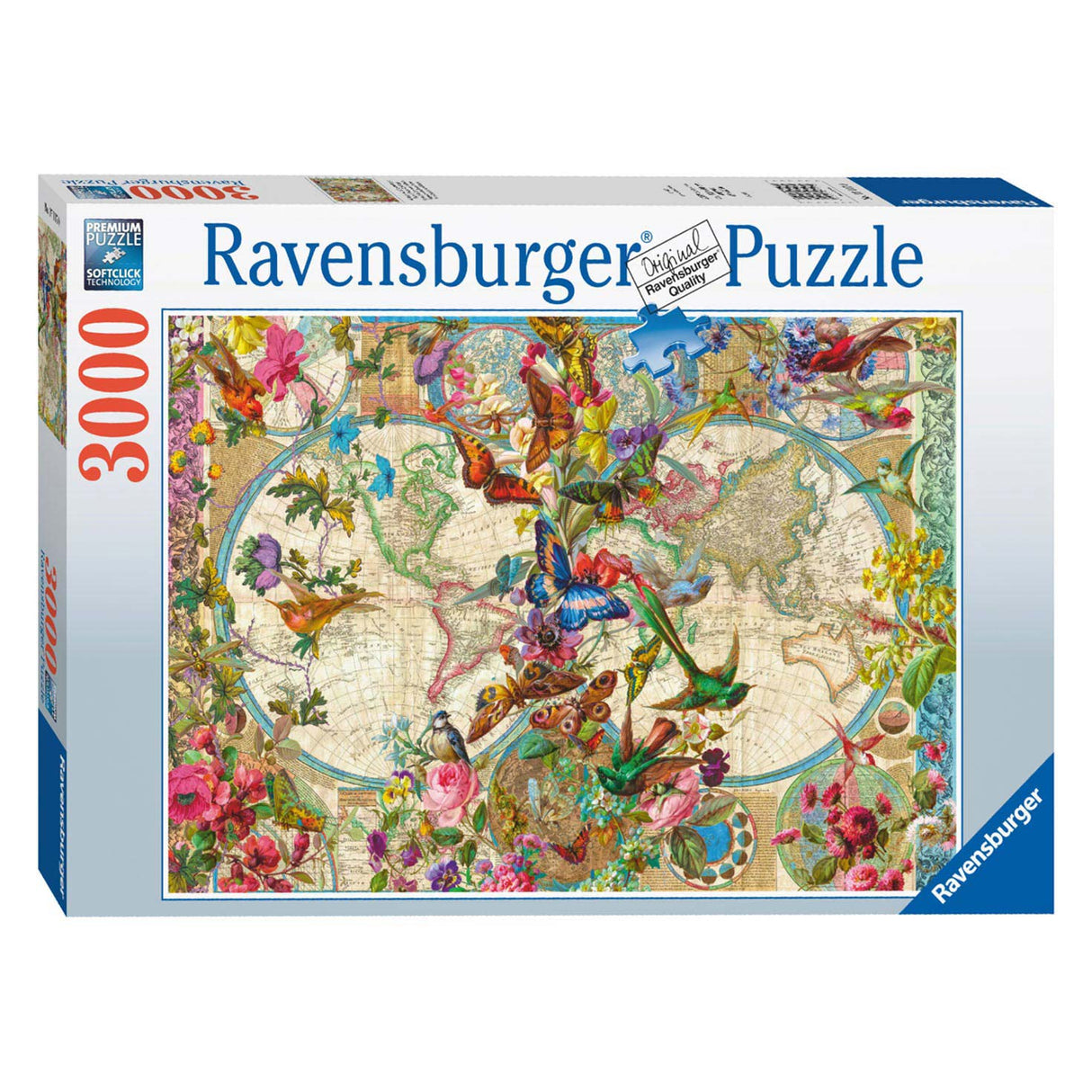 Ravensburger Jigsaw Puzzle Flora and World Map, 3000st.