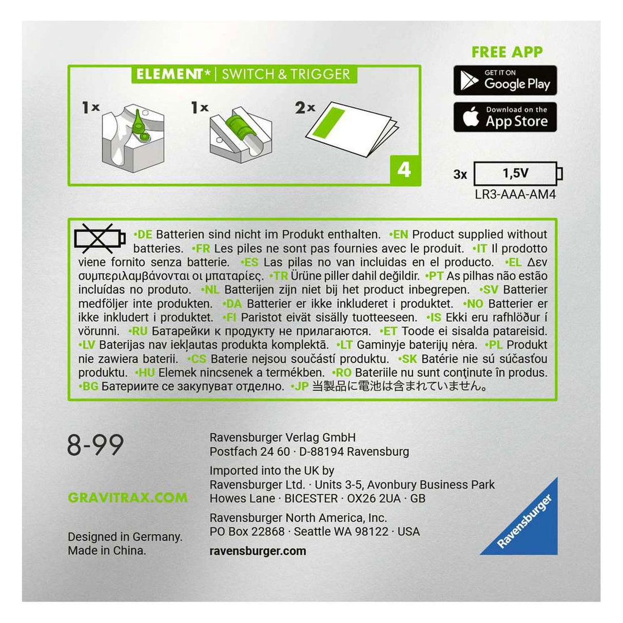 Ravensburger Gravitrax Element Switch -Auslöser Expansionssatz