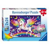 Ravensburger Puzzle Unicorn och Pegasus, 2x24st.