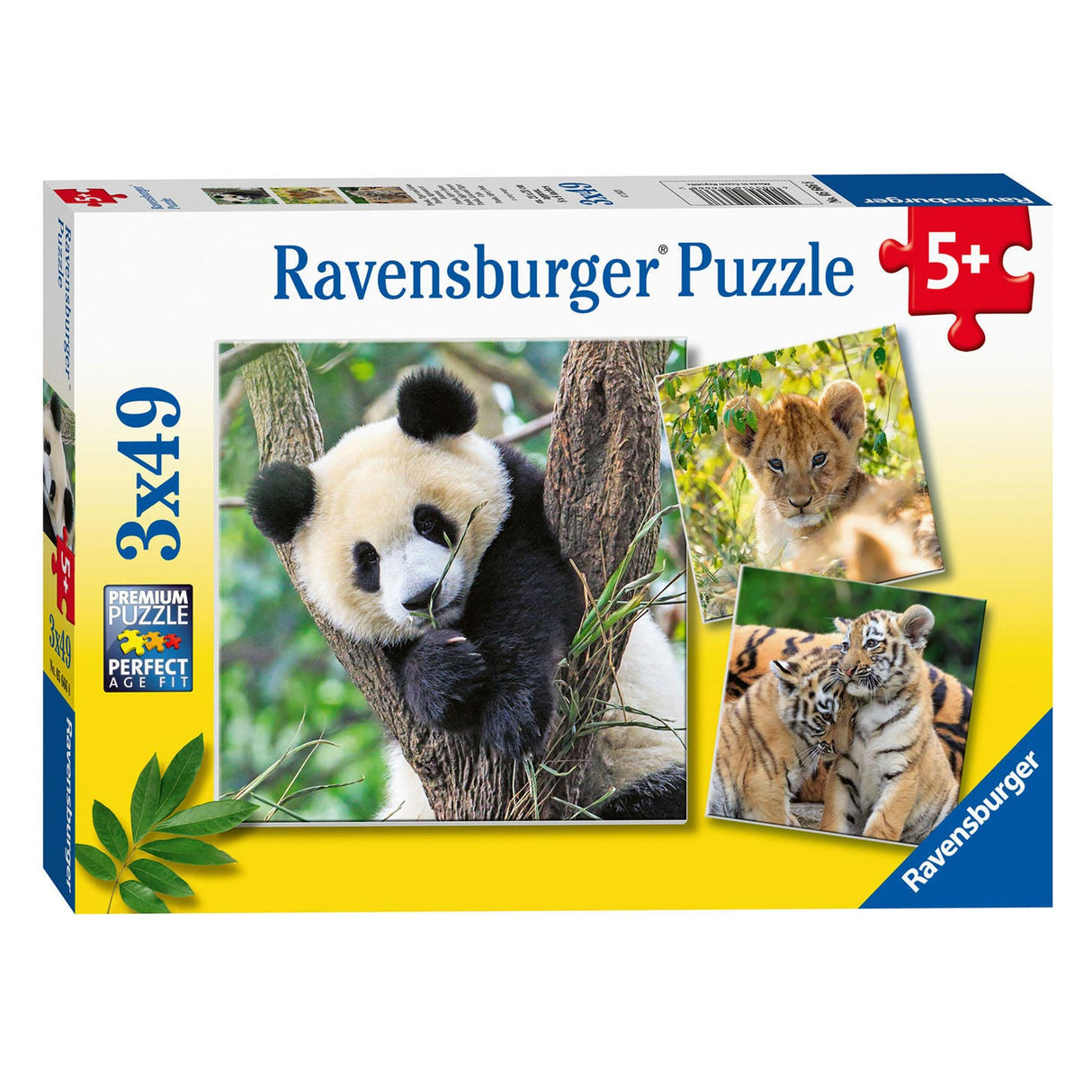 Ravensburger - Puzzle Panda Tiger och Lion 3x49st.