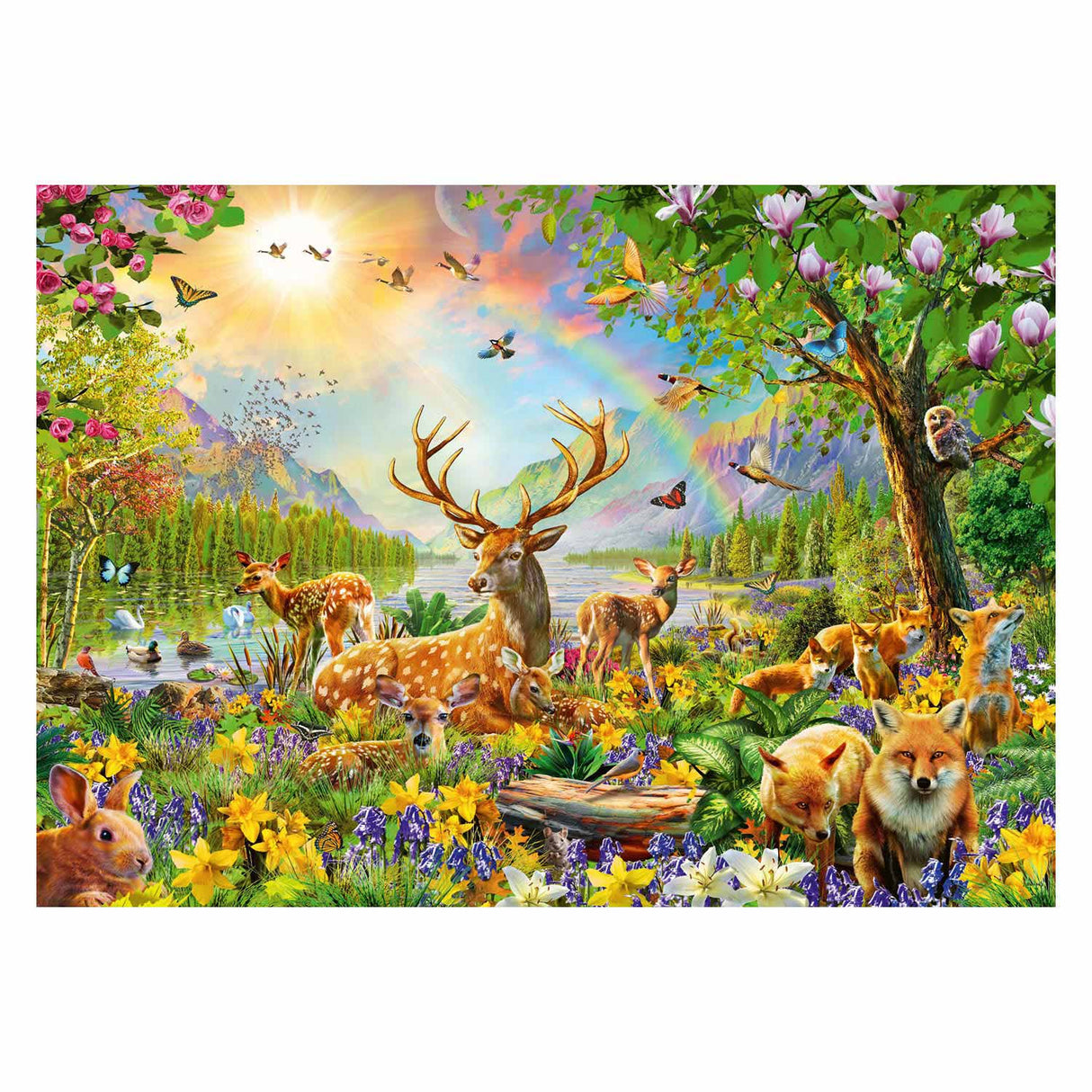 Ravensburger Puzzle Beautiful Deer Family 200 stykker xxl