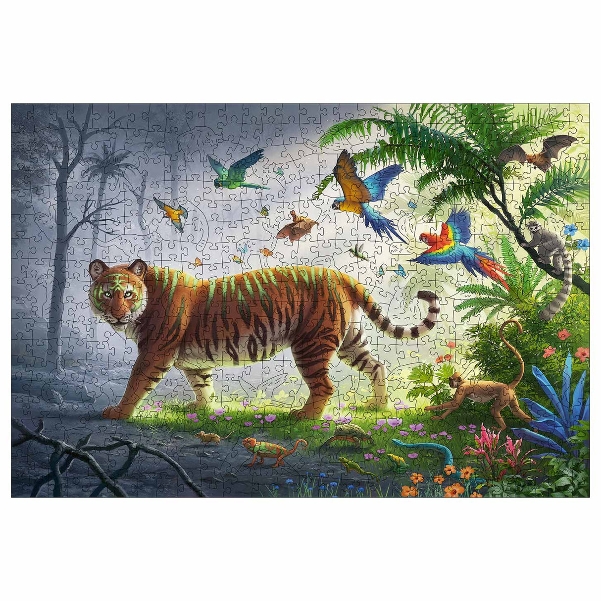 Ravensburger Wooden Puzzle Tiger nella giungla, 500st.