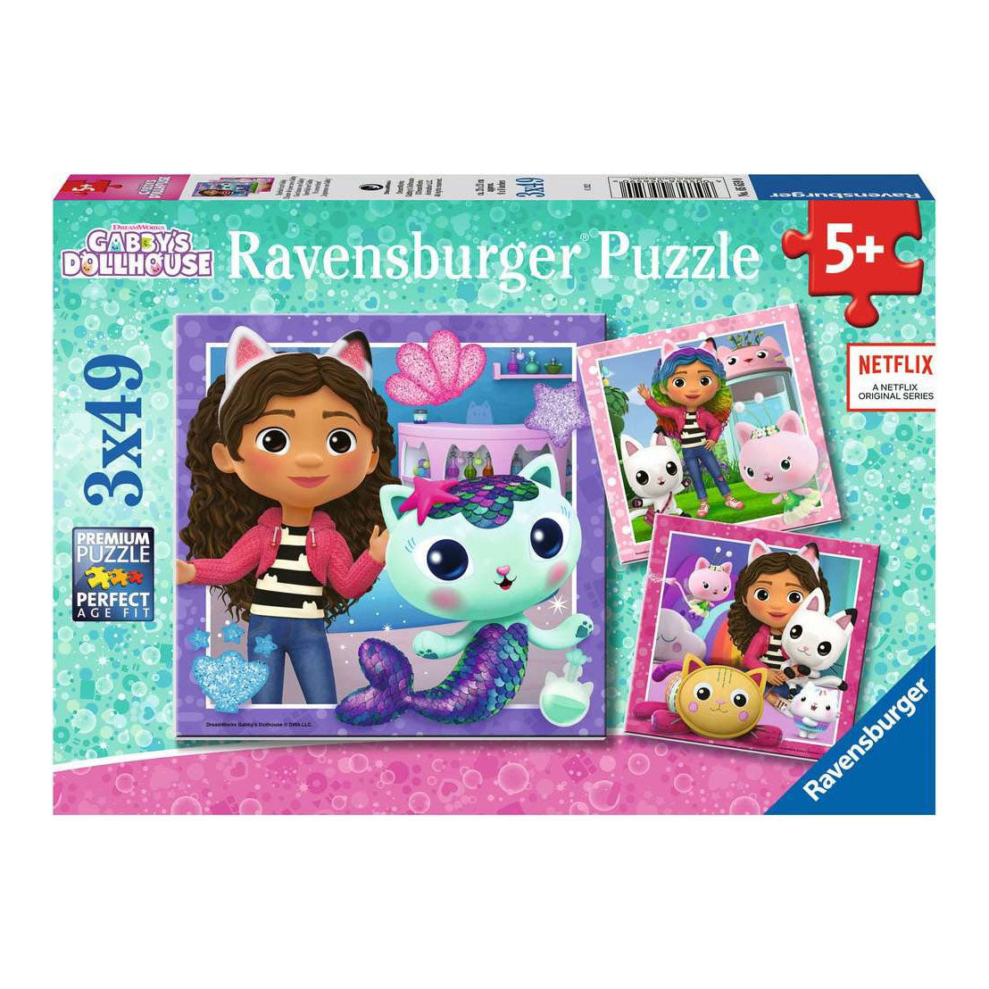 RAVENSBURGER - Gabby's Dollhouse colocando rompecabezas 3x49st.