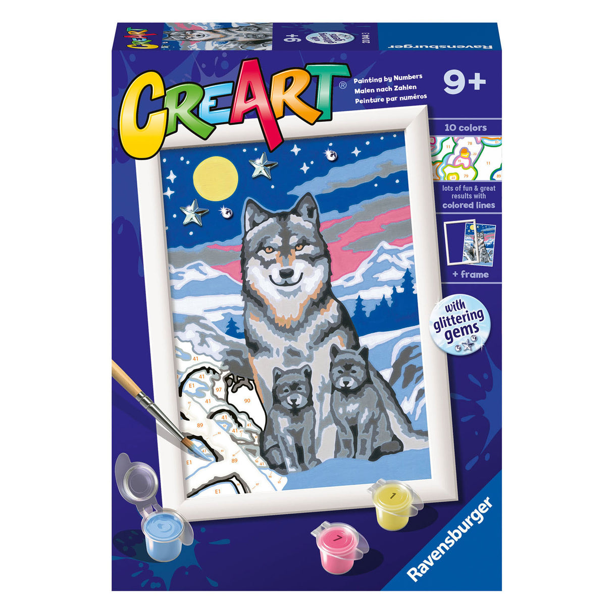 Ravensburger Creart malba na čísle Great Wolves Family