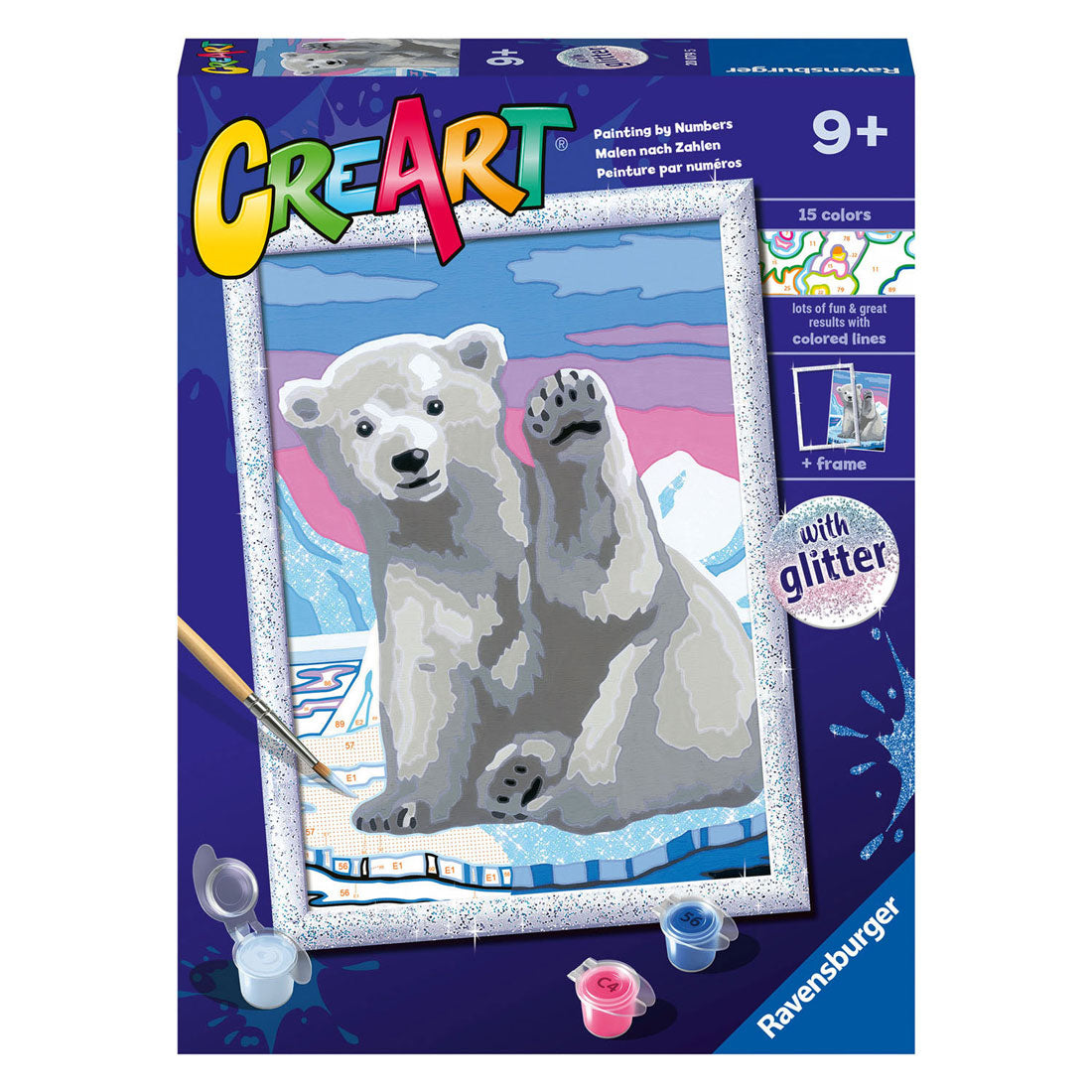 Ravensburger Pintura Creart en número Great Pool Bear