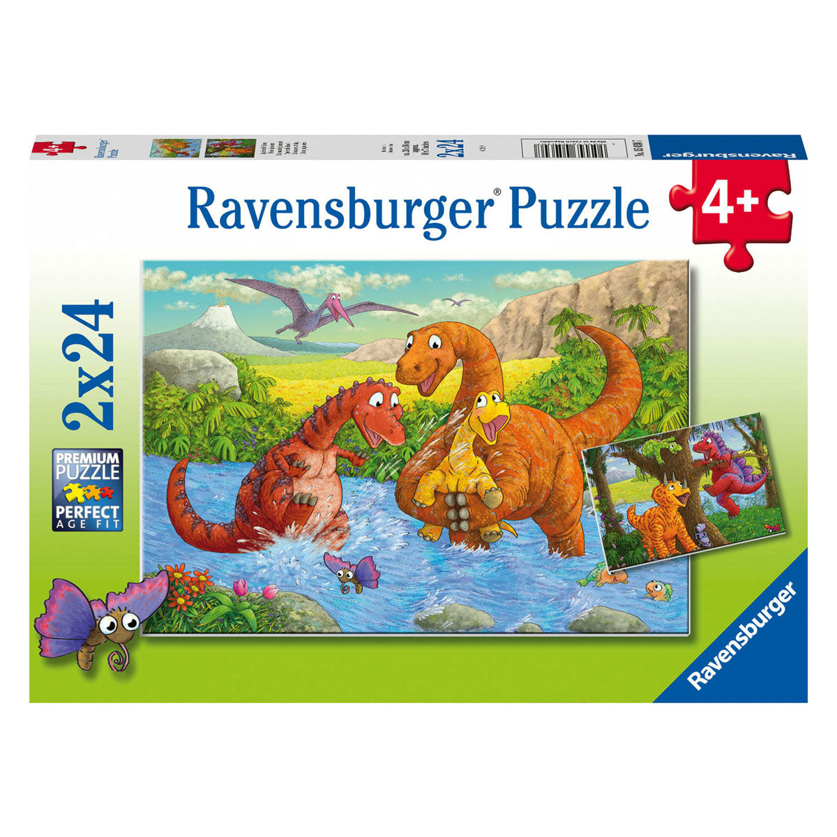 Ravensburger Puzzle Jigsaw jouant des dinos, 2x24st.