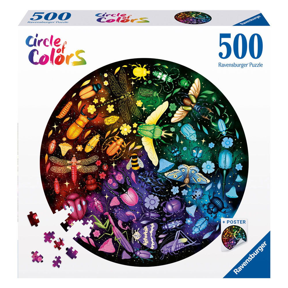 RAVENSBURGER JIGSAW puzzle Circle di colori insetti, 500st.