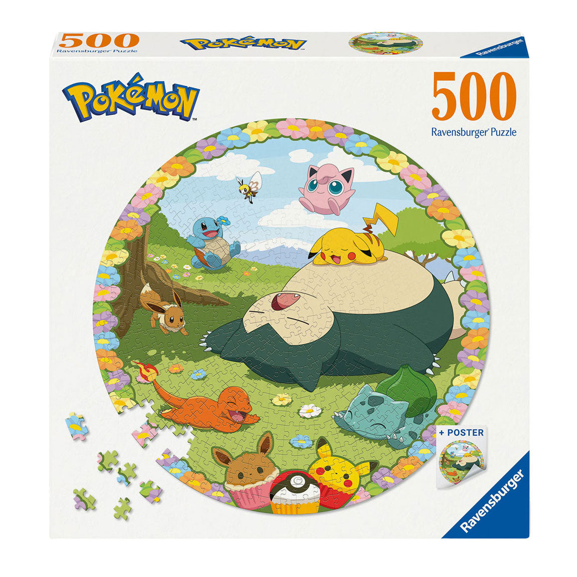 Ravensburger Jigsaw puslespill rundt Pokémon, 500.