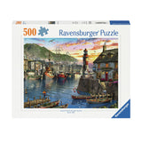 Ravensburger Jigsaw -puslespill om morgenen ved havnen, 500.