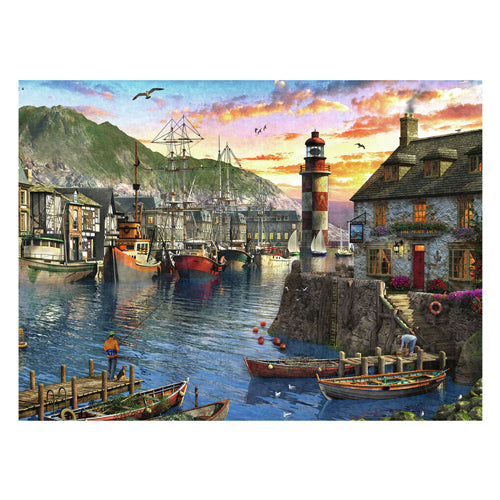 Ravensburger Jigsaw -puslespill om morgenen ved havnen, 500.