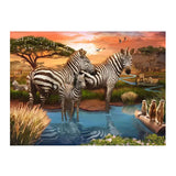 Ravensburger Jigsaw Zebras på Drinking Place, 1000.