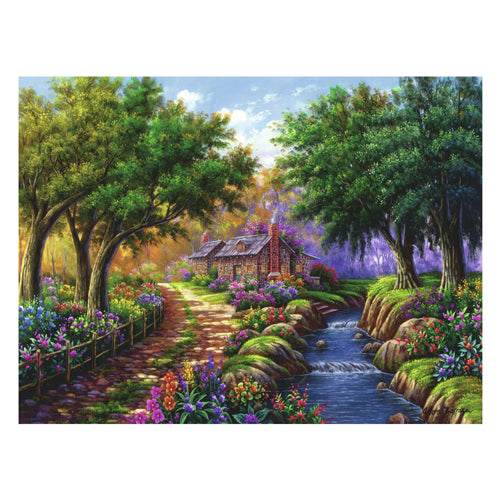 Ravensburger Jigsaw Puzzle Cottage ved elven, 1500.