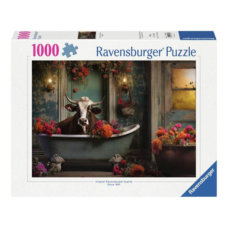 Ravensburger Puzz la vache dans la baignoire, 1000st.