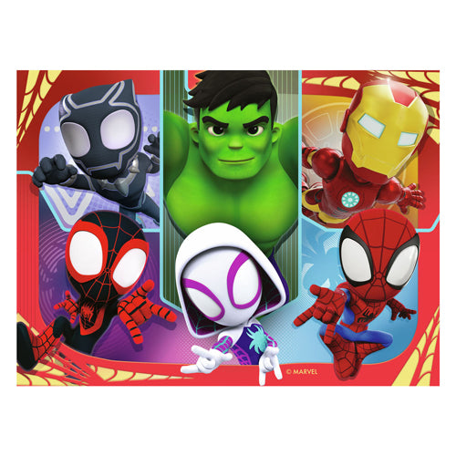 Ravensburger spidey and his amazing friends 4in1box puzzel - 12+16+20+24 stukjes - kinderpuzzel