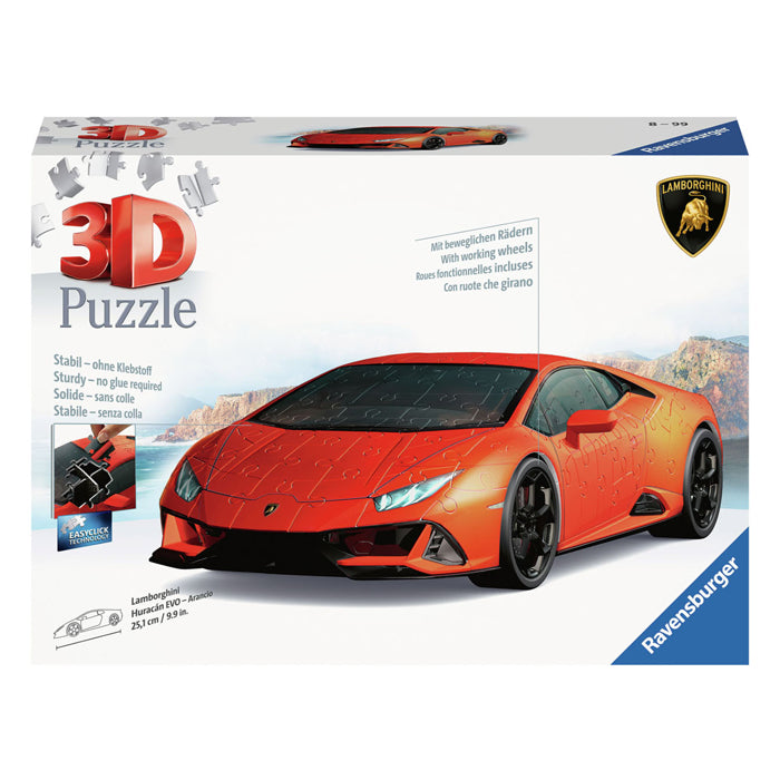 Ravensburger 3D Puzzle Huracan Evo Arancio, 108st.