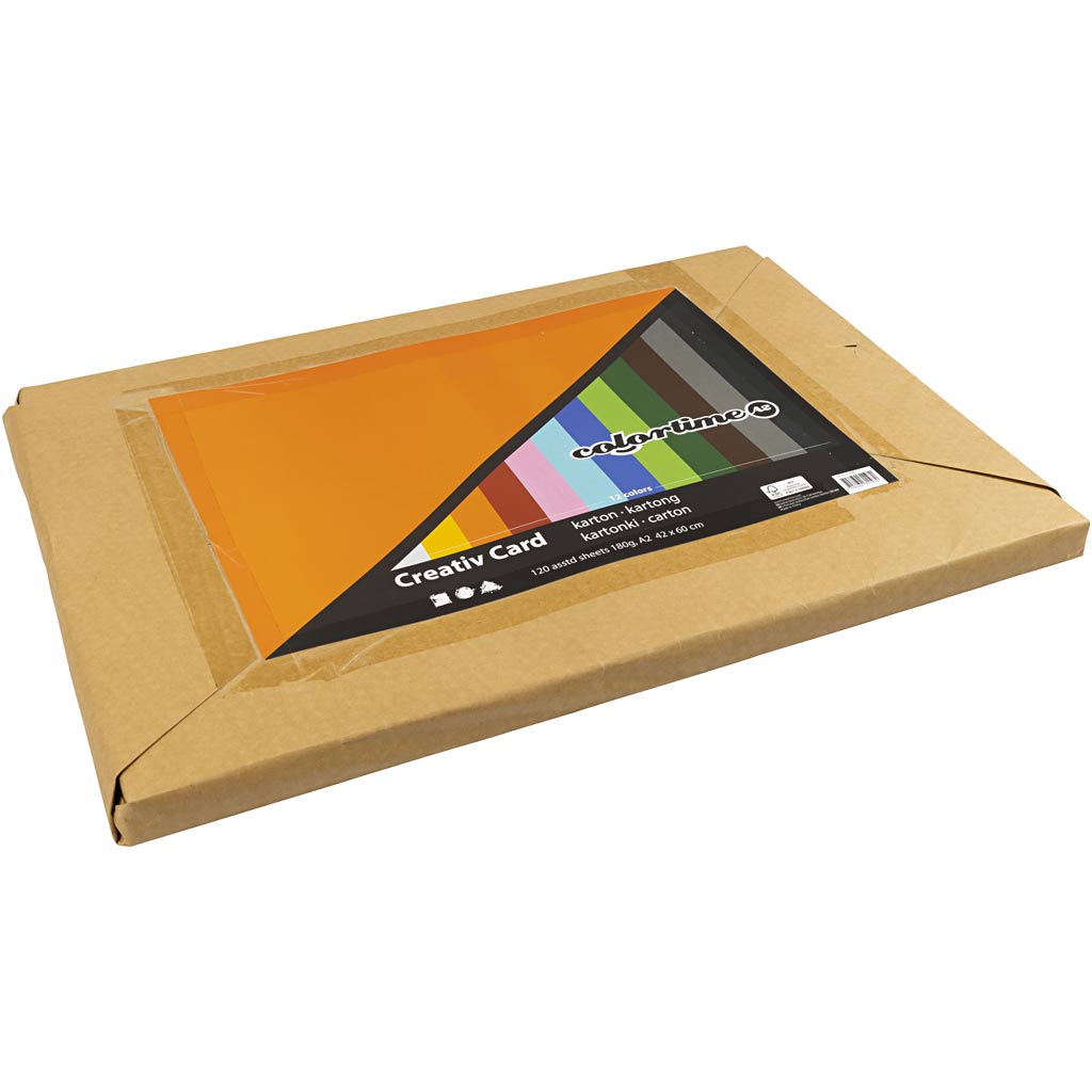 Colortime http: www.cchobby.nl gekleurd-karton-a2-vel-420x594-mm-180-gr-diverse-kleuren-120-div-vellen-1-doos