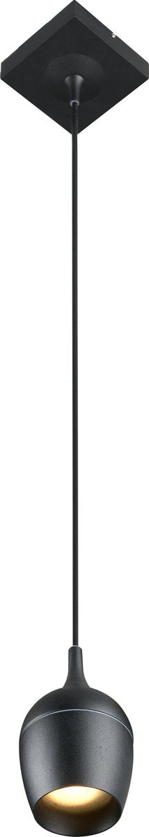 Lucide preston - hanglamp badkamer - ø 10 cm - 1xgu10 (mr16) - ip44 - zwart