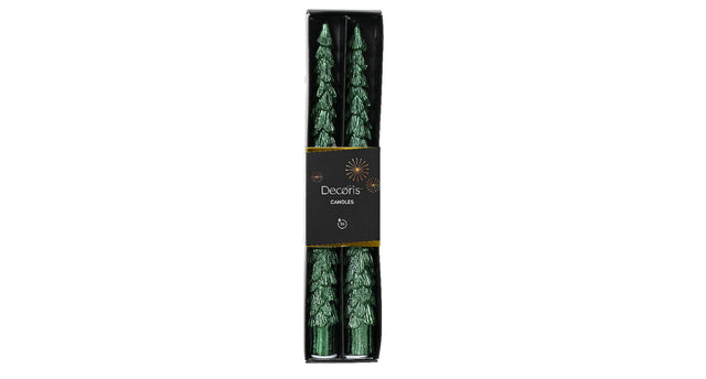 Set 2 dinnerkaars wax ''boom'' dennengroen d2,2 h25cm