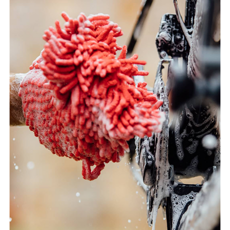 washandschoen microvezel rood