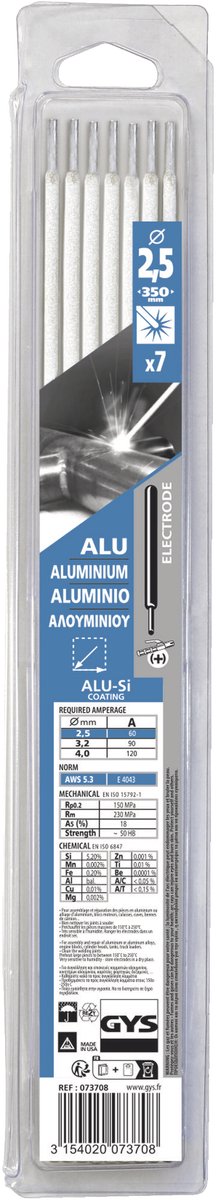 Gys elektrodes aluminium ø2,5 x 350 mm (7 stuks)