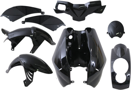 Edge plaatset 8-delig voor peugeot ludix - zwart metallic