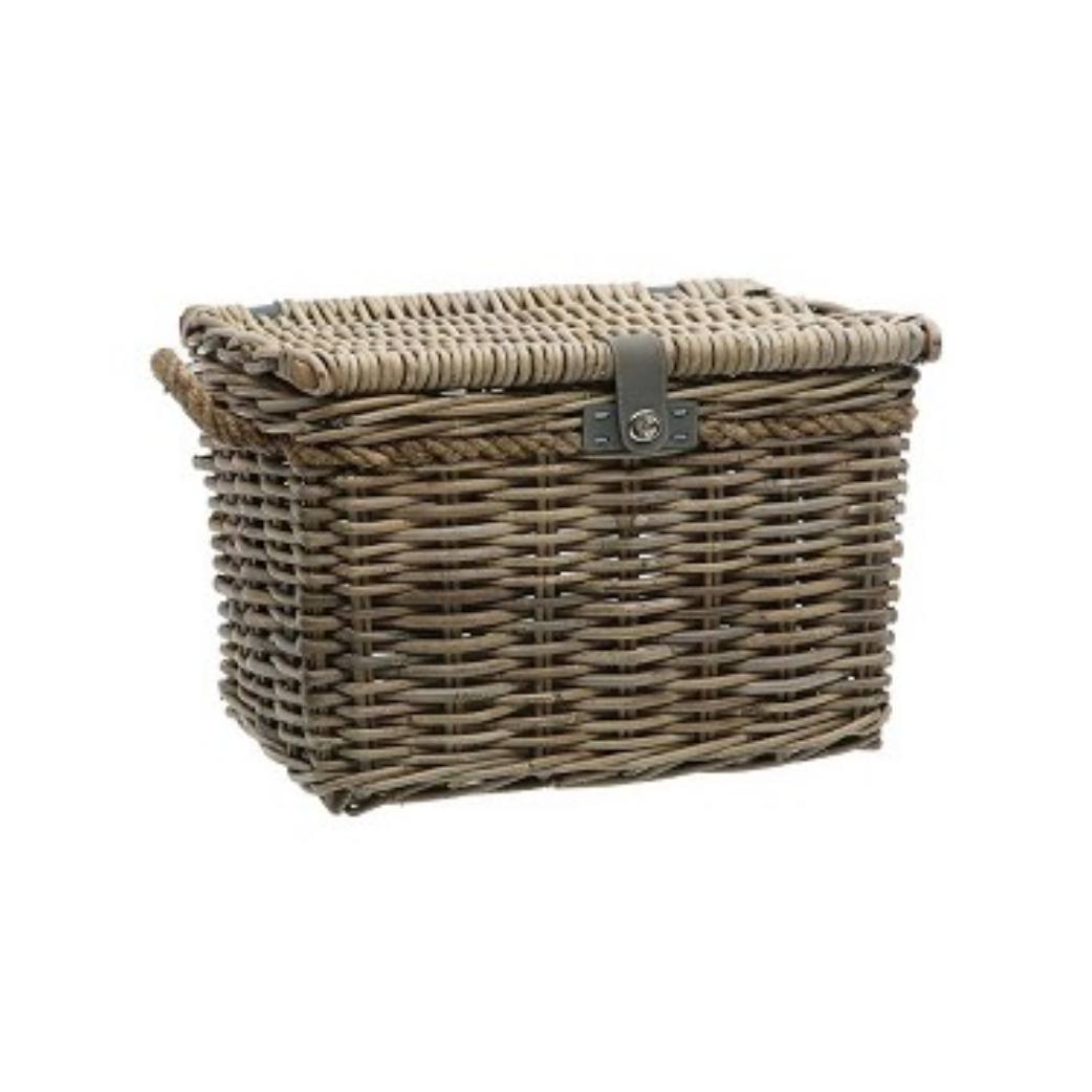 Newlooxs Rattan Bicycle Basket New Melbourne Large 45 litros 45 x 33 x 31 cm de gris