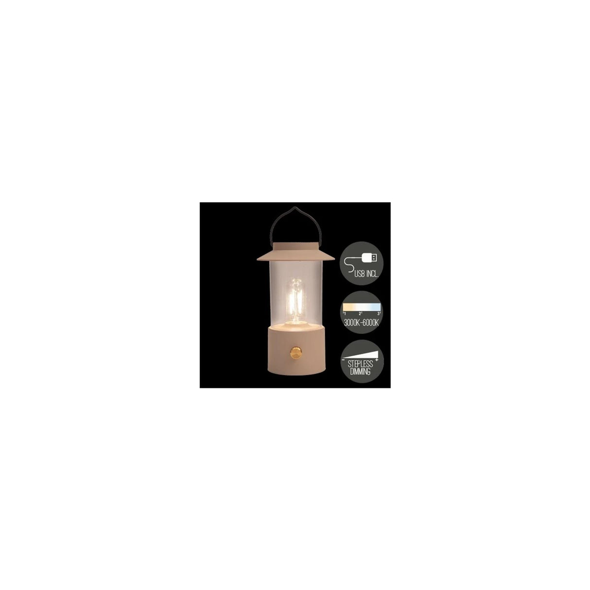 Anna's collection led lantaarn zand 24x9cm op usb