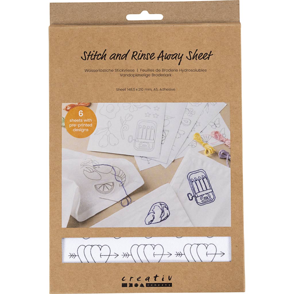 Creativ company http: www.cchobby.nl wateroplosbare-borduurvellen-decoratieve-dessins-a5-vel-148-5x210-mm-6-vel-1-doos