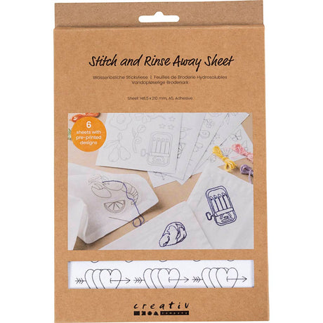 Creativ company http: www.cchobby.nl wateroplosbare-borduurvellen-decoratieve-dessins-a5-vel-148-5x210-mm-6-vel-1-doos