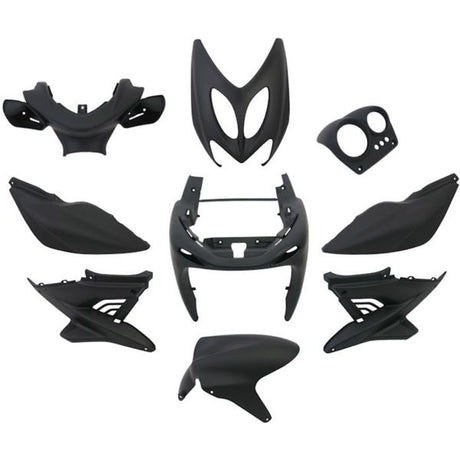 Edge plaatset 9-delig voor yamaha aerox tot bouwjaar 2014 - mat zwart