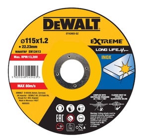 Dewalt metalen schild 115x1,2mm inox