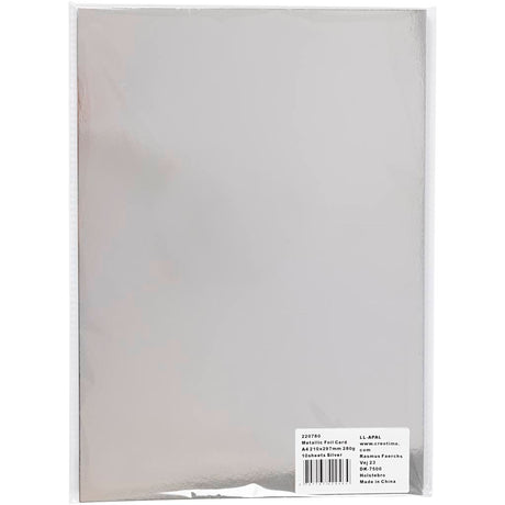 Creativ company https: www.cchobby.nl metallic-foliekarton-a4-vel-210x297-mm-280-gr-zilver-10-vel-1-doos