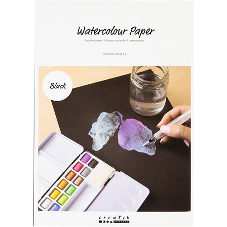Creativ company http: www.cchobby.nl aquarelpapier-a4-vel-210x297-mm-230-gr-zwart-15-vel-1-doos