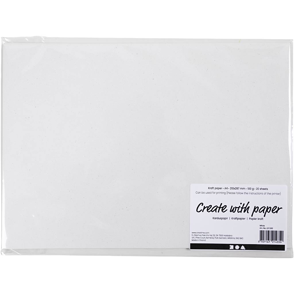 Http: www.cchobby.nl kraft-papier-a4-vel-210x297-mm-100-gr-wit-20-vel-1-doos