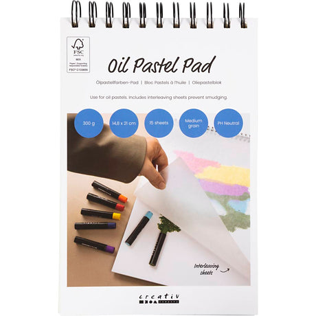 Creativ company http: www.cchobby.nl pad-voor-oliepastels-a5-vel-148x210-mm-300-gr-wit-15-vel-1-stuk