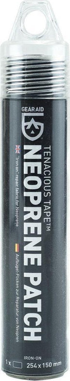 Gear aid tenacious tape iron-on neoprene patch - reparatiemiddel - zwart