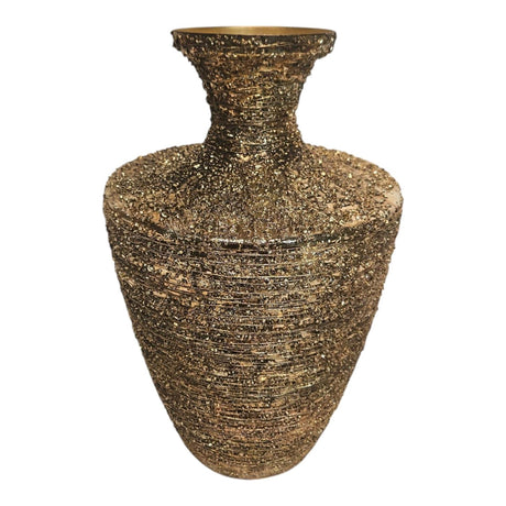 Mansion atmosphere vaas blaring metaal goud 11x23x37cm