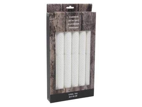 Svenska living placemat 30x45cm poly wit 6-delig