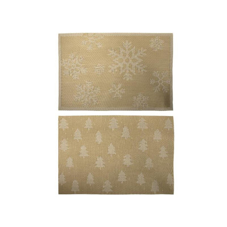 Svenska living placemat 30x45cm goud met sneeuwvlok of kerstboom